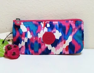 Kipling Top Zip Printed Polyester Pouch Color: Fuschia Multi Color - Picture 1 of 8