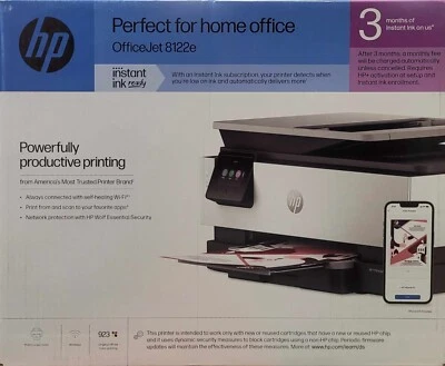 HP OfficeJet 8122e Wireless All-in-One Color Inkjet Printer 405U5A#1H5 BRAND NEW - Image 1 of 4