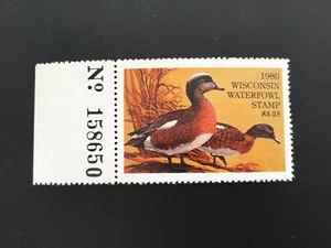 ICOLLECTZONE US 1980Wisconsin WI3 Plate # Single Duck Stamp VF NH - Picture 1 of 1