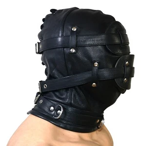 LO ÚLTIMO Cuero Gimp Capucha Vendaje Máscara de Privación Sensorial Mordaza con los ojos vendados - Imagen 1 de 5
