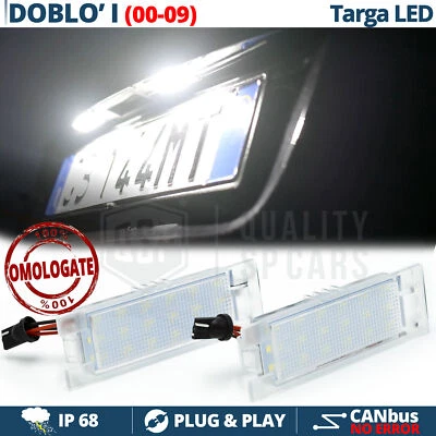 Placchette Luci TARGA LED per Fiat DOBLO' I CANBUS no ERROR 6500K Bianco - Immagine 1 di 4