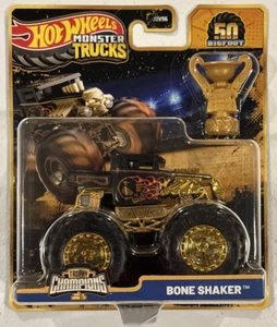 New Hot Wheels Monster Jam Bigfoot 50 Trophy Champions Bone Shaker 1/64 Truck - Picture 1 of 5