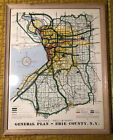 1959 Erie County Planning Board Map Buffalo Ny General Plan Railroads 23? X 18?
