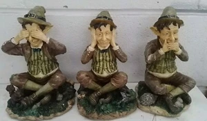Vintage Resin Speak No Evil Hear No Evil See No Evil Ornamente Figuren - Bild 1 von 10