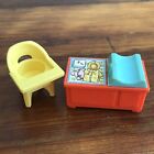 Vtg Fisher Price Little People Baby Nursery Set High Chair Changing Table 70S