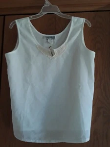 Camiseta sin mangas blanca Impressions Of California para mujer talla M nueva con etiquetas - Imagen 1 de 3
