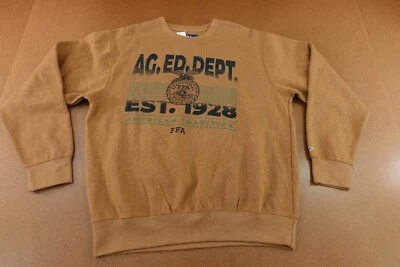 Sudadera FFA AG Ed Dept Azul 84 Para Hombres Grande Marrón Polar Gráfico Cuello Redondo Nueva con Etiquetas Foto 1 de 4
