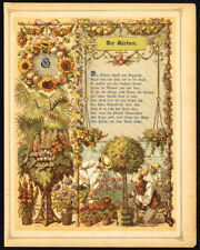 Rare Antique Profession Print-GARDENER-GARDENING-PLANT-FLOWER-Morlin-1892