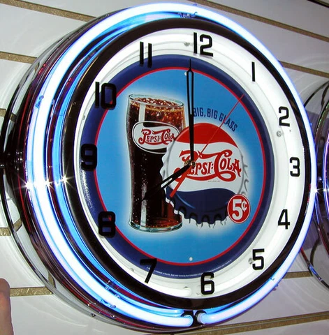 Pepsi  Pepsi- Cola Botlte Cap Sign Large Neon Clock Cover