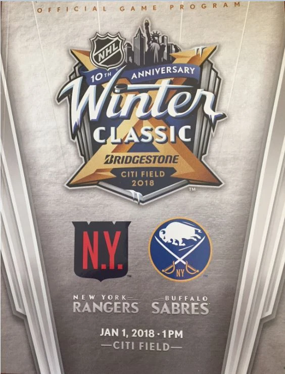 2018 NHL WINTER CLASSIC OFFICIAL GAME PROGRAM BUFFALO SABRES NEW YORK RANGERS - Image 1 of 1