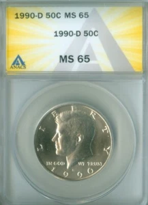 1990-D ANACS MS-65 Kennedy Half (2126303) - Picture 1 of 4