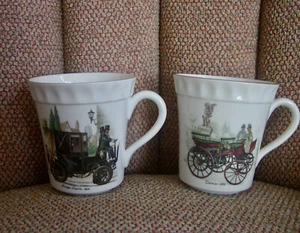 Lot of 2 Crown Staffordshire Fine Bone China Krieger & Daimler Vintage Car Mugs - Picture 1 of 4