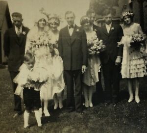 1930-40 Impreza ślubna z małym pierścionkiem Nosiciel zdjęcie 2,75"x4,5" Pan Młody
