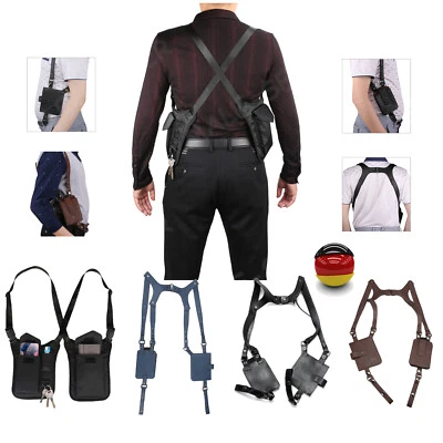 MARKENLOS Leder Halfter Tasche Baumwolle Holster Schulterholster psy security Geldtasche D