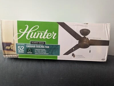 Ventilador de techo Hunter Cassius 52 pulgadas marrón para interior/exterior nuevo en caja original Foto 1 de 2