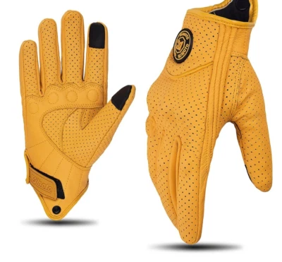 Leder Motorrad-Handschuhe atmungsaktiv Touchscreen für Männer & Frauen, Racing - Bild 1 von 4