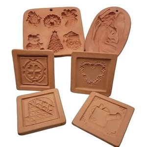 Vintage Konvolut 6 Baumwollpresse Keksformen Weihnachten & Quadrate, - Bild 1 von 12