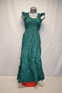 NWT Quince Organic Cotton Poplin Smocked Midi Garden Green Dress Size Small - Picture 1 of 5