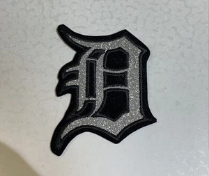 Detroit D Diamond Sparkle Patch - Silver Iron on and/or sew on. - Picture 1 of 3