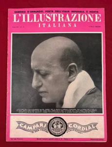 LIllustrazione Italiana 6 Marzo 1938 Gabriele DAnnunzio morte rivista storica - Picture 1 of 8