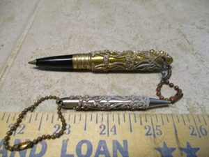 ANTIQUE VTG Lot ORNATE GOLD FILIGREE JEWELED PEN WITH JEWELS Mechanical Pencil - Picture 1 of 6