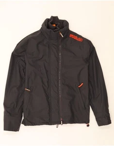 SUPERDRY Mens Windbreaker Jacket UK 14 Medium Black Nylon CA12 - Picture 1 of 5