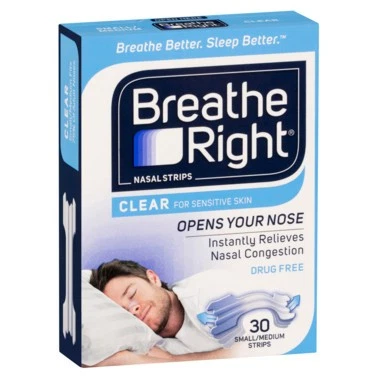 Breathe Right Clear Nasal Strips Small/Medium 30 pack - image 1 of 3