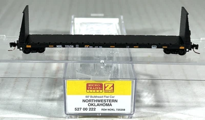 MICRO-TRAINS Z SCALE 60' BULKHEAD FLAT CAR NORTHWESTERN OKLAHOMA 52700222 - Image 1 of 3