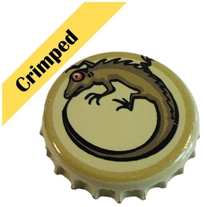 100 Yellow Beer Bottle Caps Lizard Decoration (Crimped, Used) Crown Caps - Picture 1 of 7
