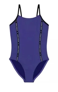 Under Armour Girls Purple Starlight Size 12 One Piece NWT Swimsuit Ribbed High N - Picture 1 of 14