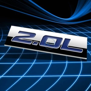 METAL 3D EMBLEM DECAL LOGO TRIM BADGE STICKER POLISHED CHROME BLUE 2.0L 2.0 L - Bild 1 von 3