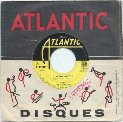 THE COASTERS young blood ATLANTIC rare JUKEBOX SP doo wop R&B rocker - Photo 1/2