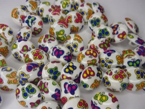 50 x Picture Shank Buttons 15mm Multi Butterfly Baby Children Q53 - Picture 1 of 2