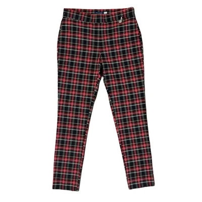 Tommy Hilfiger Red Plaid Tartan Dress Pants Women's 10 Festive Holiday Preppy - Image 1 of 4