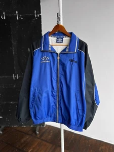 Umbro Mens Blue Vintage 90s Full Zip Windbreaker Jacket Y2K Big Logo Size - L - Picture 1 of 10