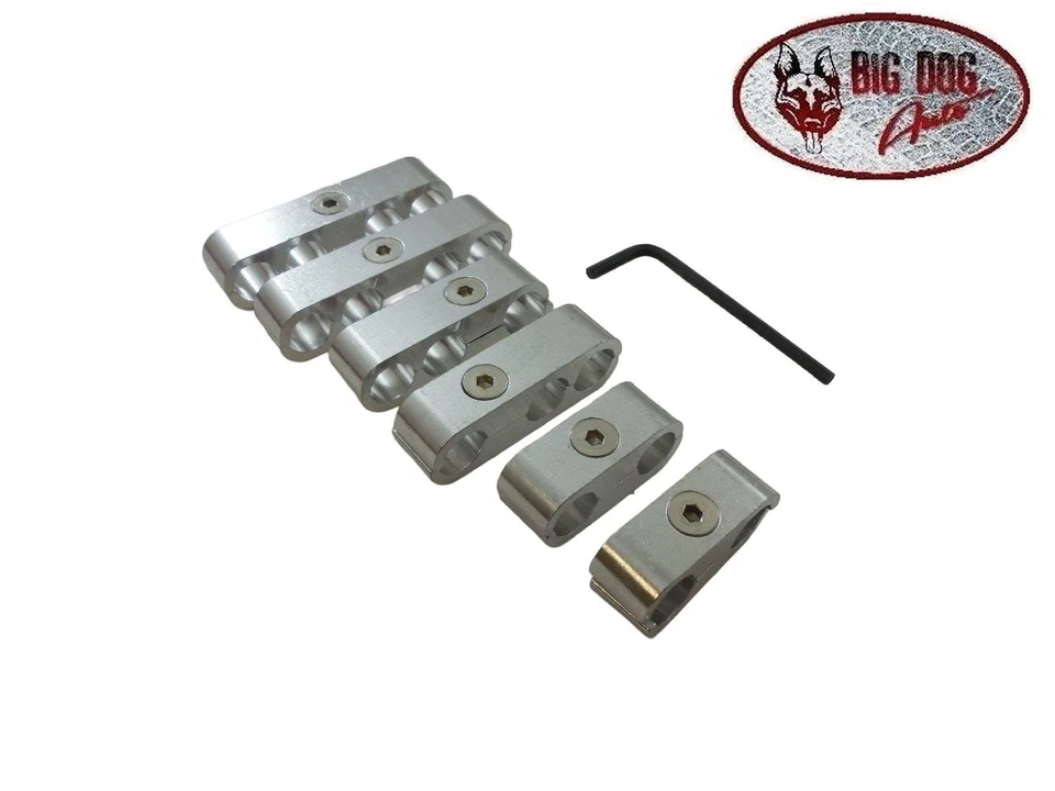 Juego de 6 separadores de cables de bujía Billet - estilo de carrera se adapta a 8 mm, 9 mm, 10 mm Foto 1 de 4