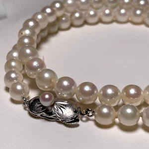 Akoya Perlenkette 6,6-5,9 mm 42,1 cm Silber Verschluss aus Japan - Bild 1 von 24