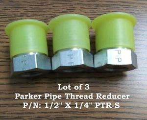 LOT OF 3 Parker Pipe Thread Reducer , P/N 1/2'' X 1/4'' PTR-S - Picture 1 of 4