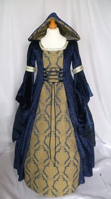 Girls Medieval Dress Renaissance Hooded Gown Custom made from age 9 to 10 yrs - Image 1 of 4