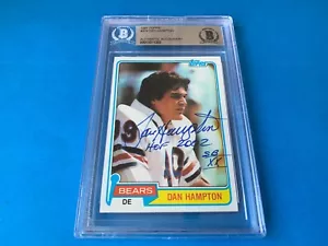 Dan Hampton Bears HOF 1981 Topps Rookie Card Signed Auto Beckett BAS Slabbed - Bild 1 von 2