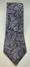 Pronto Uomo Couture Paisley Purple Silk Neck Tie