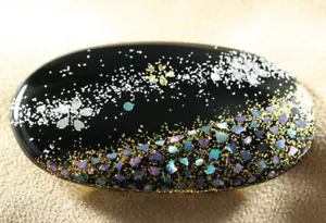 #03 Japanese KAGA Lacquer MAKIE OBI-DOME for OBI Sash KIMONO / Cherry Blossoms - Picture 1 of 11
