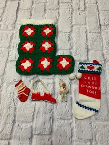 Vintage Christmas Lot Stocking Ornament  - Picture 1 of 7