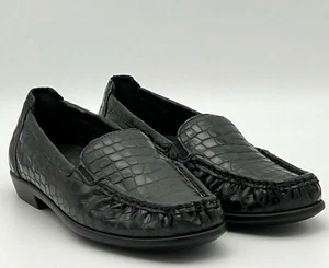 SAS Joy Black Croc - Women's Casual Slip On Loafer Shoes - Picture 1 of 5