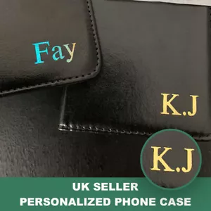 FUNDA Cartera TELÉFONO PERSONALIZADA Iniciales CUBIERTA PARA Samsung S25 S25 Plus S25 Ultra - Imagen 1 de 6