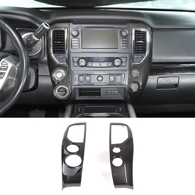 ABS Carbon Car Center Air Condition Outlet Cover Trim For Nissan Titan 2016-2019 - Image 1 of 4