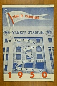 1950 NY Yankees vs Boston Red Sox Baseball Score Card Very Clean - Picture 1 of 3