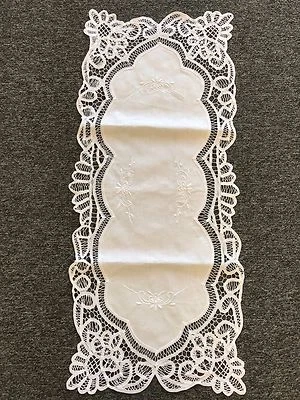 Embroidered Cotton Lace Battenburg Placemat Table Runner Wedding Party Banquet - Image 1 of 4