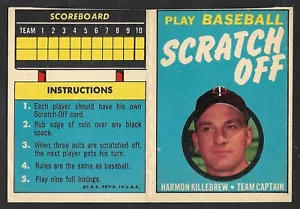 1970 TOPPS SCRATCH OFF INSERT Harmon Killebrew MINNESOTA TWINS EX A - Bild 1 von 2