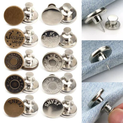 5 Pcs Metal Jeans Tack Press Snap Buttons Fastener Replacement For Jeans Craft - Image 1 of 4